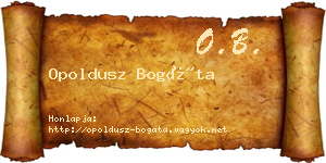 Opoldusz Bogáta névjegykártya